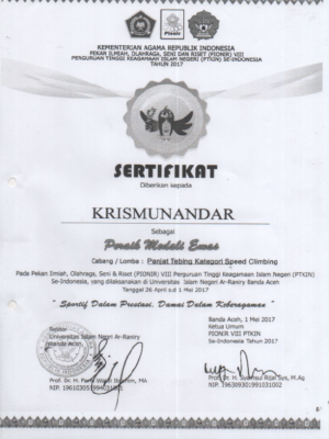 Mendali Emas Cabang Panjat Tebing Kategori Speed Climbing