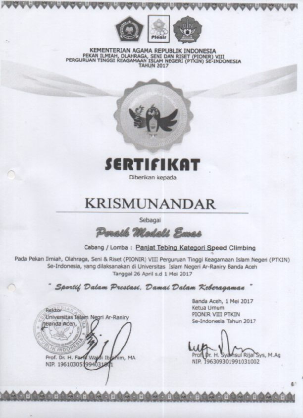 Mendali Emas Cabang Panjat Tebing Kategori Speed Climbing